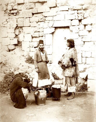 Vendeur de café à Jérusalem, vers 1867-81 - Bonfils Studio